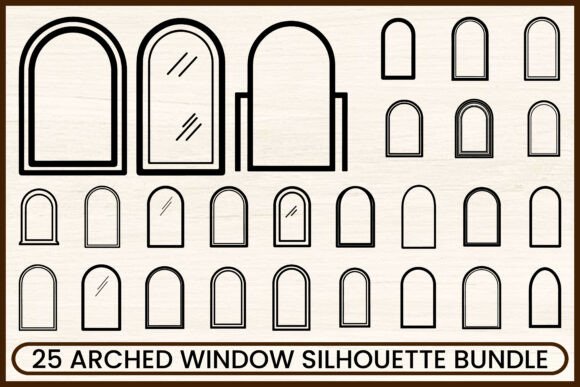 25 Classic Arched Window Silhouette Set – Architectural Graphics for Creative Sellers