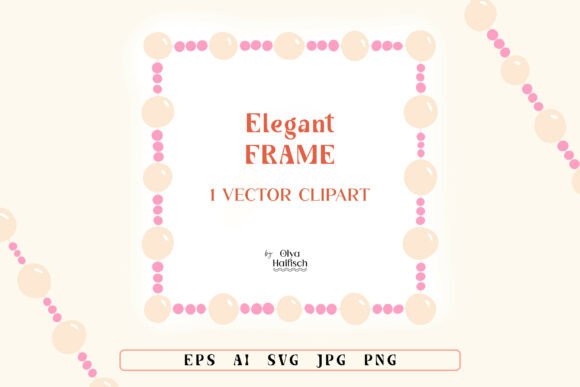Beaded Pearl Border Frame Vector Clipart for Graphics & Illustrations Sellers