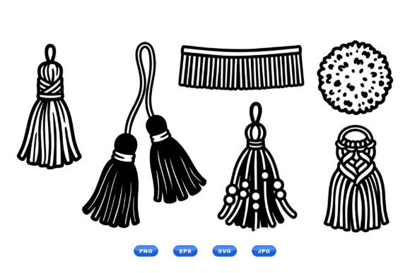 Boho Tassel Clipart Collection: Hand-Drawn Graphics for Craft & Branding Projects