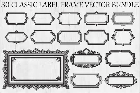 Classic Label Frame Vector Bundle: Elegant Graphics for Branding & Marketing