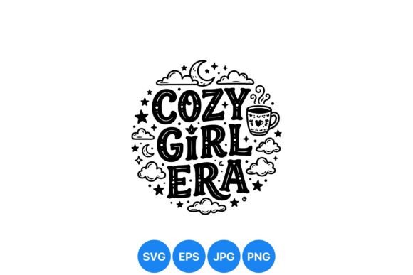 Cozy Girl Era Typography SVG: A Warm Graphic Design Asset for Lifestyle Branding
