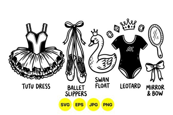 Cute Ballet Dancer Clipart Set: Elegant Graphics for Lifestyle & Editorial Design