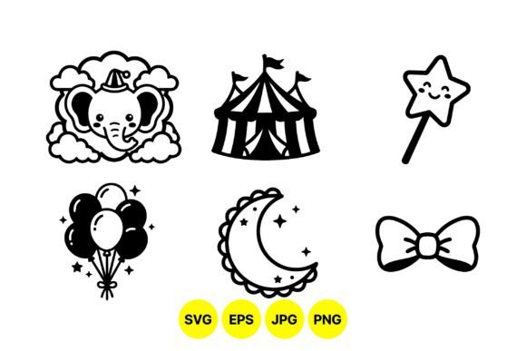 Cute Circus Kids Clipart Kit: Playful Illustrations for Blog Graphics & Editorial Design