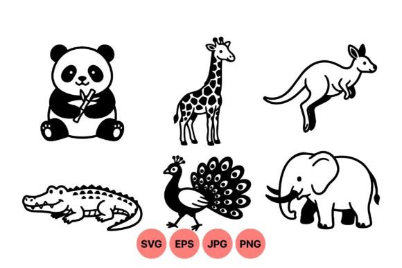 Cute Wild Animal SVG Icons: Playful Illustrations for Blog Graphics & Editorial Design