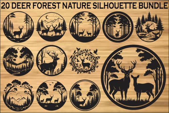 Deer Forest Nature SVG Bundle: Graphics & Illustrations for Nature-Themed Digital Products