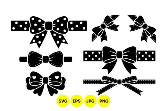 Elegant Bow Ribbon Clipart Pack – Clean Graphics for Local Branding