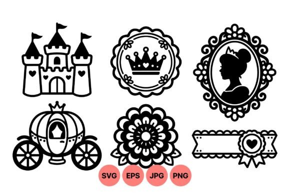 Elegant Princess Royal Silhouette Graphics for Timeless Illustrations