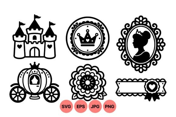 Elegant Princess Silhouette Graphics for Timeless Editorial Illustrations
