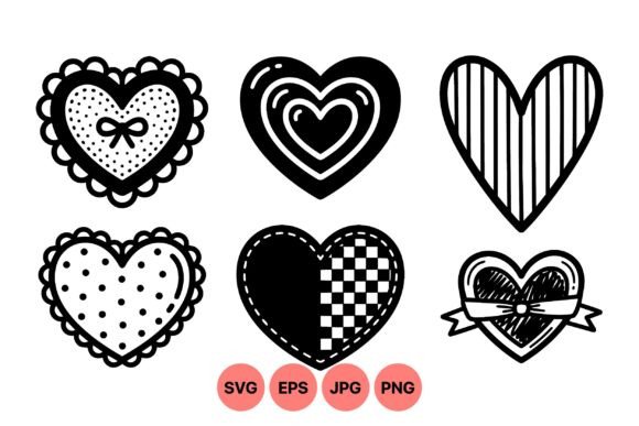Hand Drawn Heart Clipart Set: Elegant Graphics for Crafters & Etsy Sellers