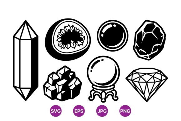 Mystic Crystal Gems Illustrations: Practical Graphics for Spiritual and Artisan Branding