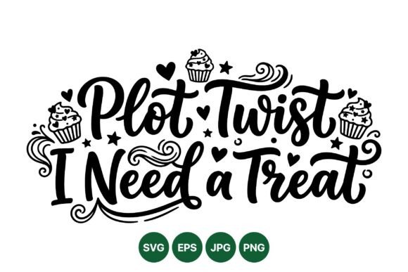 Plot Twist Treat Typography Design: A Playful Graphic for Branding and Illustrations