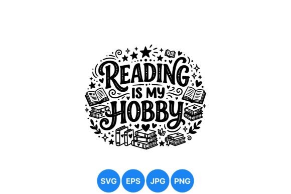Reading is My Hobby Design – Playful Illustrations for Digital Sellers