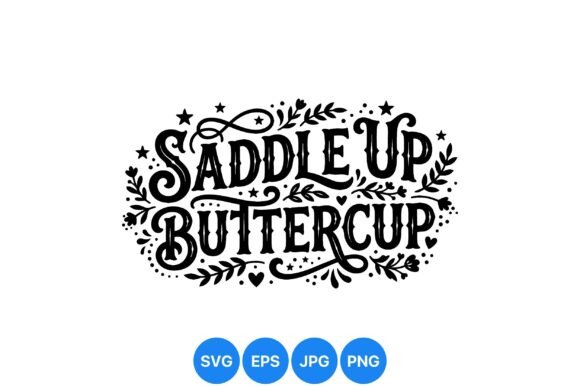 Saddle Up Western Typography Art: A Vintage-Inspired Graphic for Local Branding