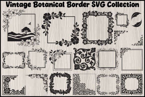 Vintage Botanical Border SVG Bundle: Elegant Graphics for Branding & Marketing