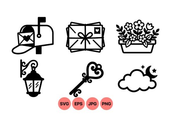 Vintage Love Mail Clipart Set: Timeless Graphics for Branding & Marketing