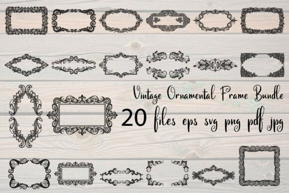 Vintage Ornamental Frame Graphics & Illustrations Bundle