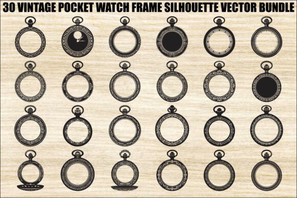 Vintage Pocket Watch SVG Graphics for Editorial and Web Design