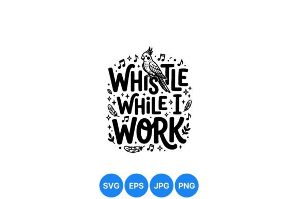 Whistle While I Work Design: A Whimsical Illustration for Playful Branding and Graphics