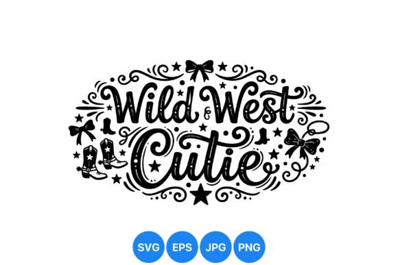 Wild West Cutie Western Design: A Vintage-Inspired Graphic for Playful Branding Projects