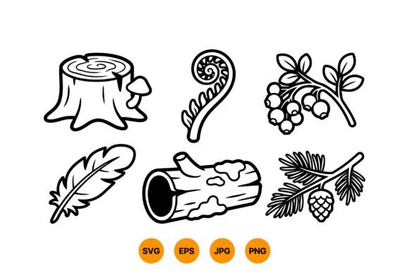 Woodland Nature SVG Icons: Clean Graphics for Nature-Inspired Branding and Editorial Illustrations